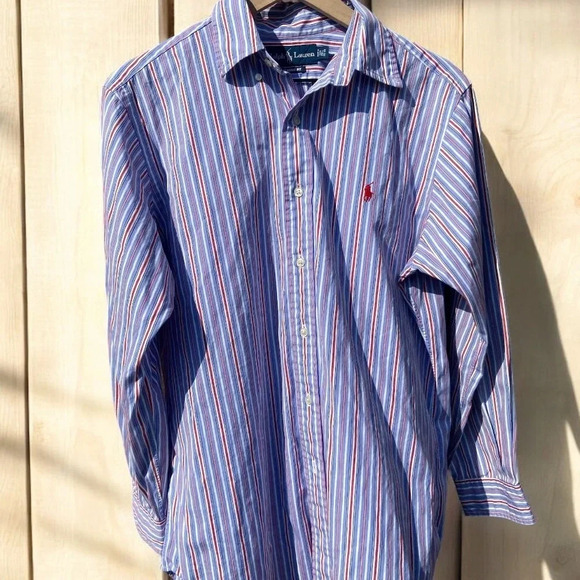 Ralph Lauren Blue Red and White Casual Button Down Shirt, 15.5, 32/33 - Picture 1 of 7